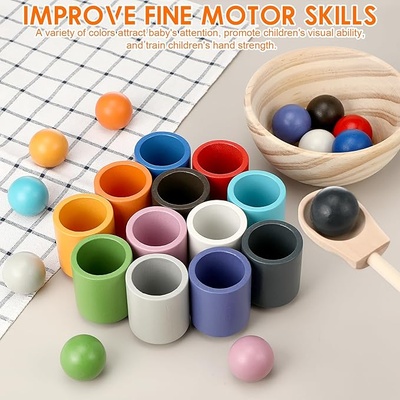Jouet Montessori Jeu de Trieur, 12 Boules